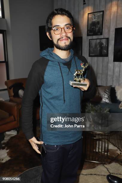 Director Carlos Lopez Estrada from 'Blindspotting' attends The Hollywood Reporter 2018 Sundance Studio at Sky Strada, Park City on January 20, 2018...
