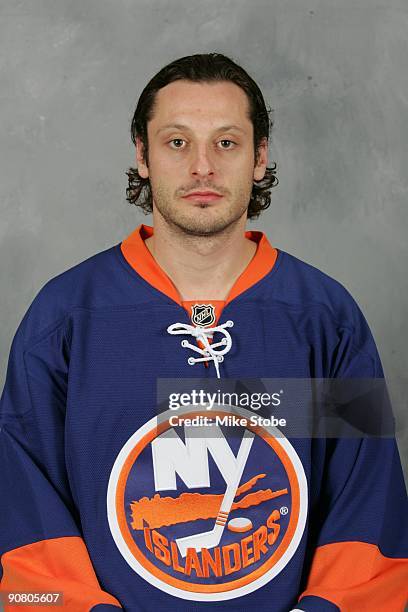 Mark Streit of the New York Islanders poses for his official headshot on September 12, 2009 at Nassau Coliseum in Uniondale, New York.