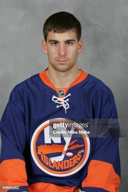 John Tavares of the New York Islanders poses for his official headshot on September 12, 2009 at Nassau Coliseum in Uniondale, New York.