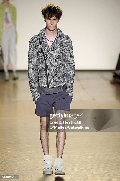 Model walks the runway during the Marc by Marc Jacobs Spring Summer 2010 Ready To Wear show, part of Mercedes-Benz Fashion Week at The Armory on...