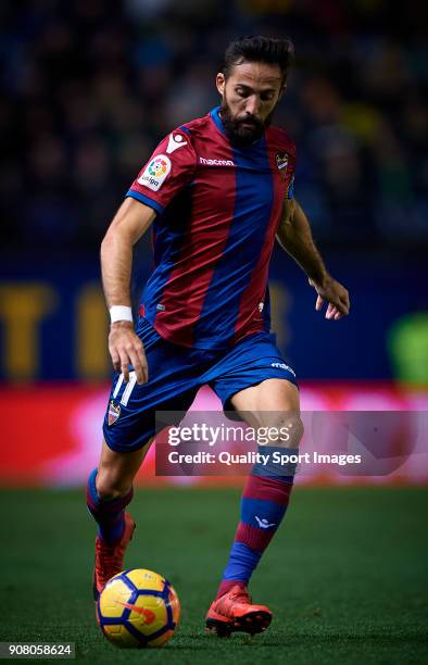 Jose luis Morales of Levante in action during the La Liga match between Villarreal and Levante at Estadio de la Ceramica on January 20, 2018 in...