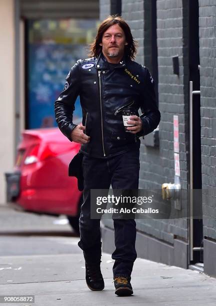 Norman Reedus is seen in Soho on January 20, 2018 in New York City.