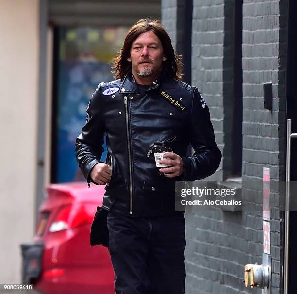 Norman Reedus is seen in Soho on January 20, 2018 in New York City.