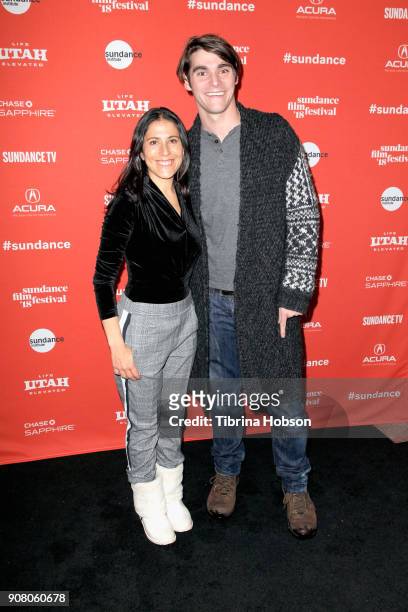 Actors Montserrat Marañon and RJ Mitte attend "Time Share " Premiere at Prospector Square Theatre during 2018 Sundance Film Festival on January 20,...