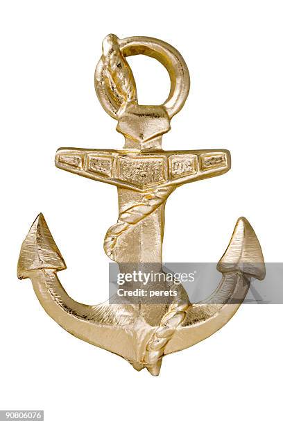 anchor symbol - gold boot stockfoto's en -beelden