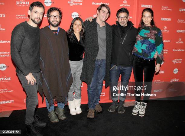 Luis Gerardo Méndez, Sebastian Hofmann, Monserrat Maranon, RJ Mitte, Miguel Rodarte and Cassandra Ciangherotti attend "Time Share " Premiere at...