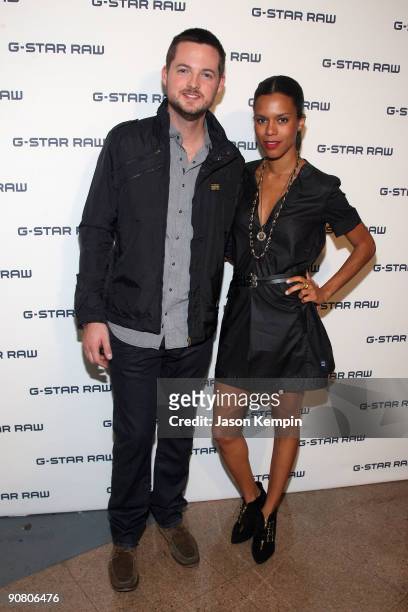 Musician Damien Fahey and Grasie Mercedes attends the G Star Spring 2010 fashion show at Hammerstein Ballroom on September 15, 2009 in New York, New...