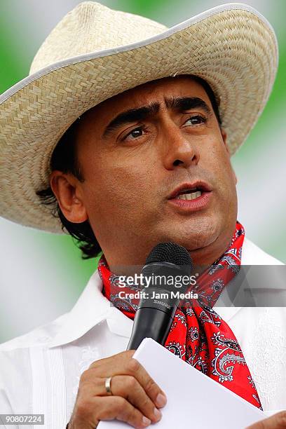 Television host Adal Ramones during the concert of the 199th anniversary of the Mexican Independence at Zocalo on September 15, 2009 in Mexico City,...