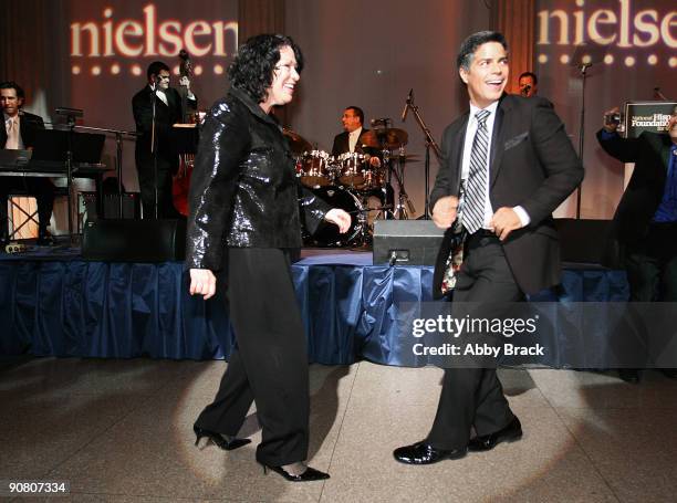 Supreme Court Justice Sonia Sotomayor and actor Esai Morales salsa dance at the 13th Annual National Hispanic Foundation For The Arts Noche Musical...