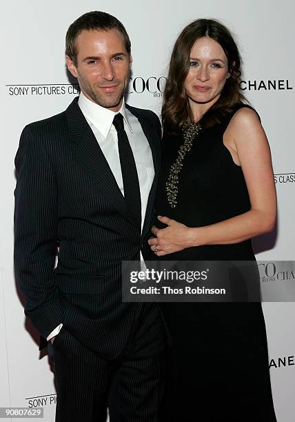 Actors Alessandro Nivola and Emily Mortimer attend the New York Premiere of "Coco Before Chanel" presented by Chanel at the Paris Theatre on...