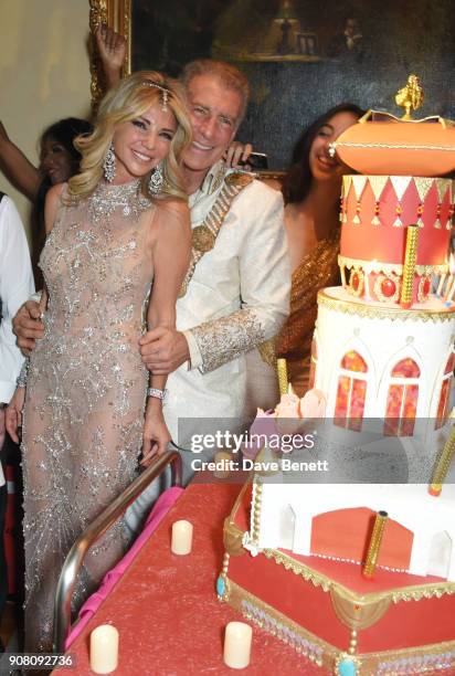 Lisa Tchenguiz and Steve Varsano attend Lisa Tchenguiz's birthday party on January 20, 2018 in London, England.