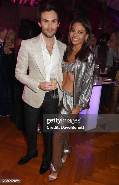 Mark Francis Vandelli and Viscountess Emma Weymouth attend Lisa Tchenguiz's birthday party on January 20, 2018 in London, England.