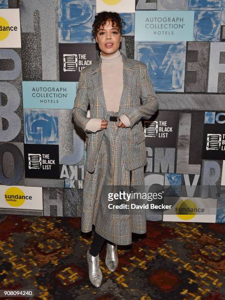 Actor Tessa Thompson attends the "Power Women's Cocktail" with Autograph Collection Hotels, the Black List and Sundance Institute & Diversity...