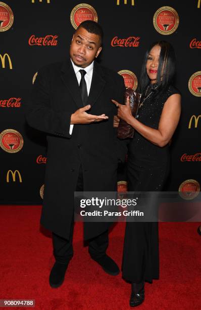 Omar Gooding with his mother Shirely Gooding attends the 26th Annual Trumpet Awards at Cobb Energy Performing Arts Center on January 20, 2018 in...