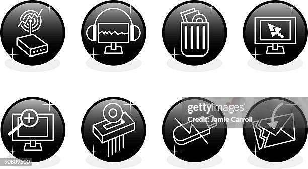 icons set - security - phone tapping stock illustrations