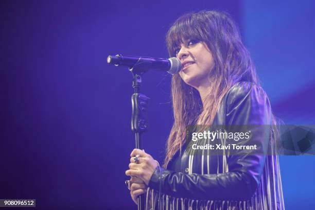 Vanesa Martin performs in concert at Palau Sant Jordi during the Festival Mil.lenni on January 20, 2018 in Barcelona, Spain.