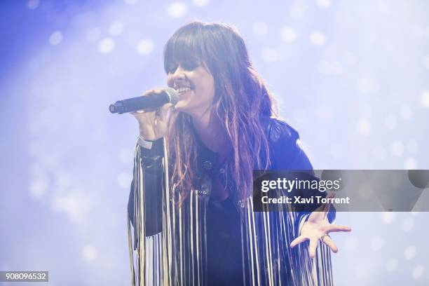 Vanesa Martin performs in concert at Palau Sant Jordi during the Festival Mil.lenni on January 20, 2018 in Barcelona, Spain.