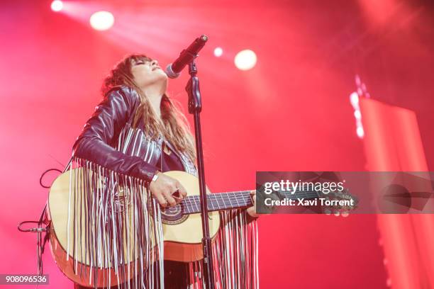 Vanesa Martin performs in concert at Palau Sant Jordi during the Festival Mil.lenni on January 20, 2018 in Barcelona, Spain.