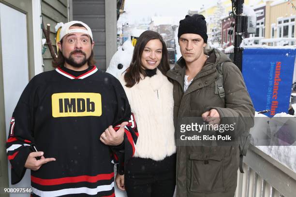 Kevin Smith, Jordan Monsanto and Jason Mewes attend The IMDb Studio and The IMDb Show on Location at The Sundance Film Festival on January 20, 2018...