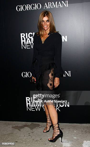 Editor-in-Chief of the French Vogue Carine Roitfeld attends "Richard Hambleton - New York" presented by Vladimir Restoin-Roitfeld, Andy Valmorbida...