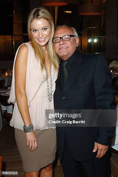 Actress Katrina Bowden and designer Max Azria pose at a dinner hosted by Max and Lubov Azria on September 15, 2009 in New York, New York.