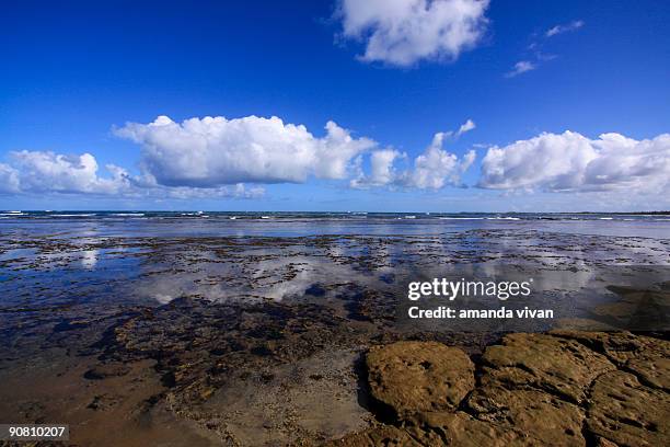 reflex of a blue sky - forte beach ストックフォトと画像