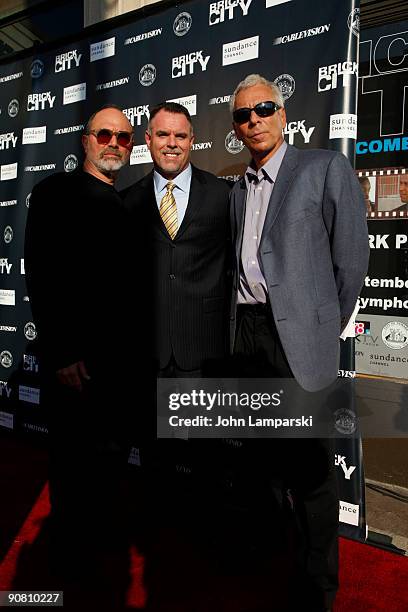 Mark Benjamin and Garry McCarthy and Mark Levin attend Sundance Channel's "Brick City" screening at the Newark Symphony Hall on September 15, 2009 in...