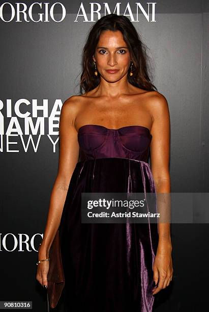 Model Astrid Munoz attends "Richard Hambleton - New York" presented by Vladimir Restoin-Roitfeld, Andy Valmorbida and Giorgio Armani on September 15,...