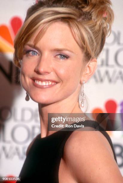 Actress Courtney Thorne-Smith smiles during The 56th Annual Golden Globe Awards - Press Room at the Beverly Hilton Hotel on January 24, 1999 in...