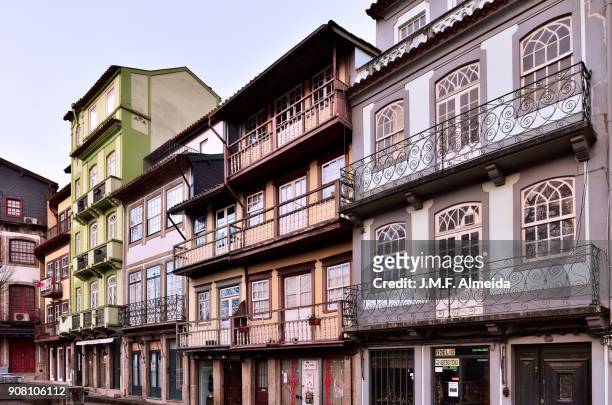 medieval houses at guimarães - braga district 個照片及圖片檔