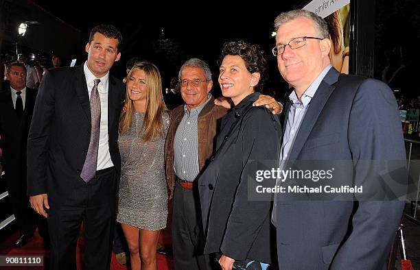 Producer Scott Stuber, actress Jennifer Aniston, President & Chief Operating Officer of Universal Studios Ron Meyer, President of Production for...