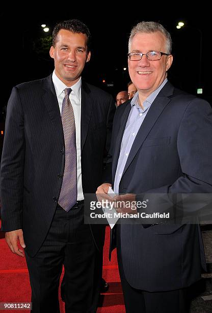 Producer Scott Stuber and Universal Pictures Chairman David Linde arrive to the premiere of Universal Pictures' "Love Happens" on September 15, 2009...