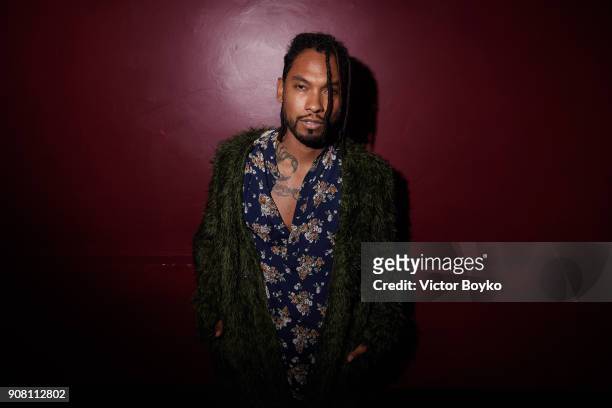 Miguel attends the Balmain Homme Menswear Fall/Winter 2018-2019 aftershow as part of Paris Fashion Week on January 20, 2018 in Paris, France.