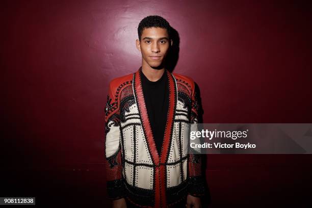 Juan Paolo Diaz attends the Balmain Homme Menswear Fall/Winter 2018-2019 aftershow as part of Paris Fashion Week on January 20, 2018 in Paris, France.