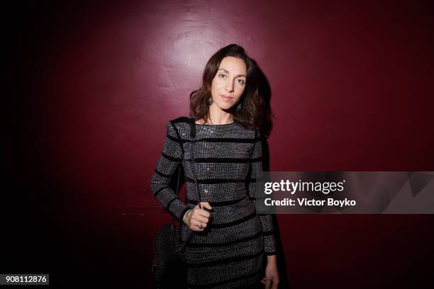 Anissa Bonnefont attends the Balmain Homme Menswear Fall/Winter 2018-2019 aftershow as part of Paris Fashion Week on January 20, 2018 in Paris,...