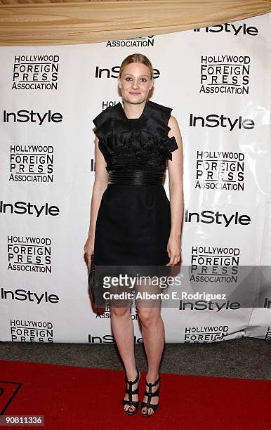 Actress Romola Garai arrives at the InStyle and HFPA Toronto Film Festival Party held at the Courtyard Cafe on September 15, 2009 in Toronto, Canada.