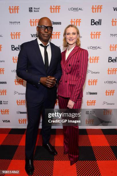 Artictic director Cameron Bailey and actor Evan Rachel Wood attend the TIFF presents "In Conversation With Evan Rachel Wood" at TIFF Bell Lightbox on...