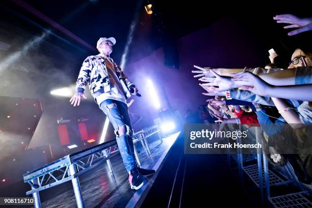 Singer Charlie Lenehan of the British band Bars and Melody performs live on stage during a concert at the Columbia Theater on January 20, 2018 in...