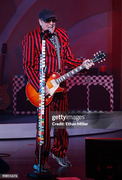Cheap Trick guitarist Rick Nielsen performs "Sgt. Pepper Live," an exclusive engagement at the Las Vegas Hilton September 15, 2009 in Las Vegas,...