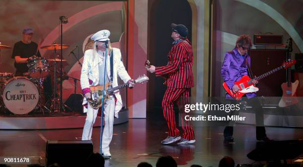 Cheap Trick drummer Bun E. Carlos, frontman Robin Zander, guitarist Rick Nielsen, and bassist Tom Petersson perform "Sgt. Pepper Live," an exclusive...