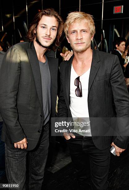 Actor Gaspard Ulliel and actor Jérémie Renier attend NY TIMES Party at the C5 Resturant at The Royal Ontario Museum during the 2009 Toronto...