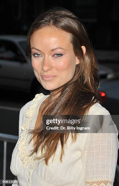 Actress Olivia Wilde arrives on the red carpet of the Los Angeles Premiere of "Capitalism: A Love Story" at the AMPAS Samuel Goldwyn Theater on...