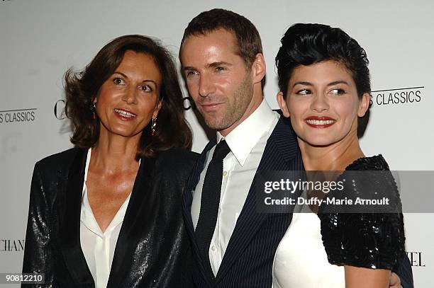 Director Anne Fontaine, Actor Alessandro Nivola and Actor Audrey Tautou attend the "Coco Before Chanel" New York Premiere at the Paris Theatre on...