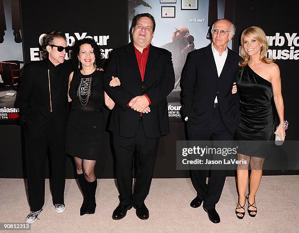 Richard Lewis, Susie Essman, Jeff Garlin, Larry David and Cheryl Hines attend the 7th season premiere of HBO's "Curb Your Enthusiasm" at Paramount...