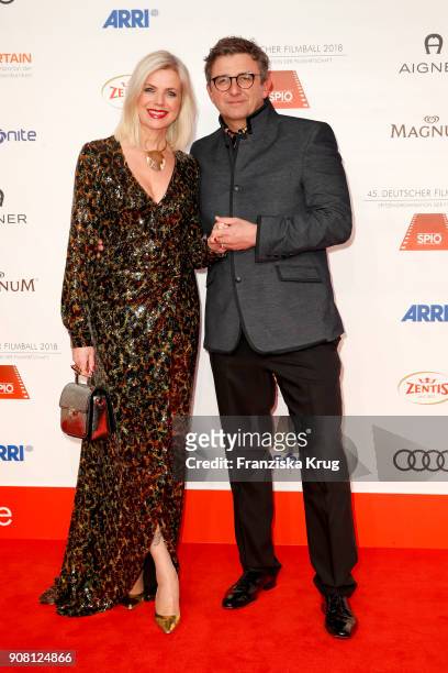 Hans Sigl and his wife Susanne Sigl attend the German Film Ball 2018 at Hotel Bayerischer Hof on January 20, 2018 in Munich, Germany.