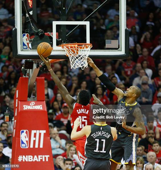Capela Houston Rockets Clint Capela of the Houston Rockets drives past David West of the ...