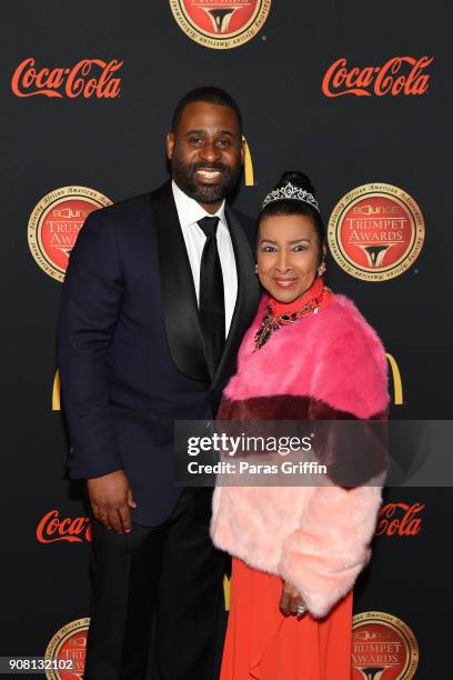 Ryan Glover and Trumpet Awards founder Xernona Clayton attends the 26th Annual Trumpet Awards at Cobb Energy Performing Arts Center on January 20,...