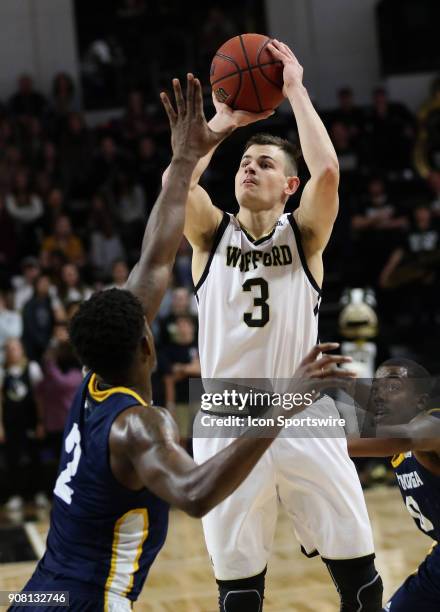 Fletcher Magee guard Wofford College Terriers. SoCon basketball between UT Chattanooga and Wofford was played in Spartanburg, S.C. On Jan. 20, 2018...