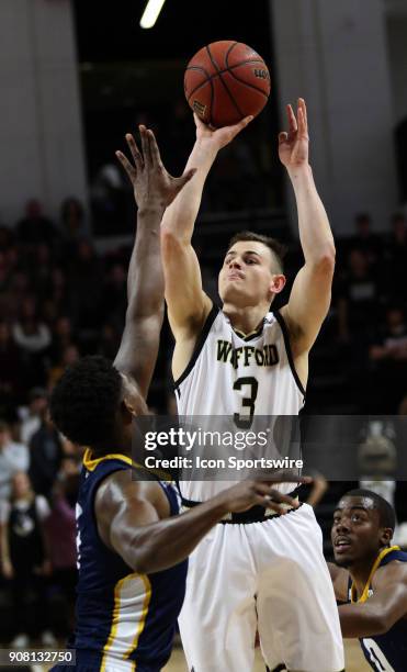 Fletcher Magee guard Wofford College Terriers. SoCon basketball between UT Chattanooga and Wofford was played in Spartanburg, S.C. On Jan. 20, 2018...