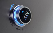 Push Button On Brushed Metal Surface